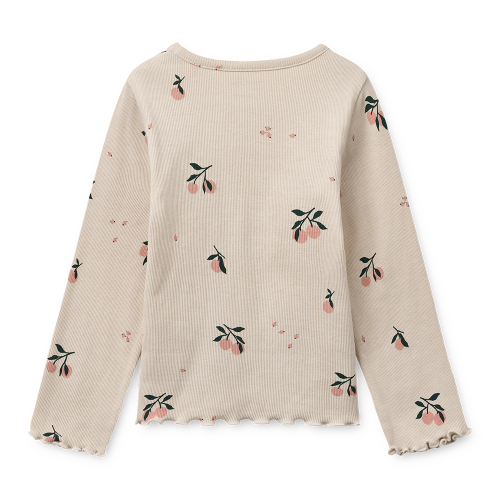 Liewood Langarmshirt in Rippstrick 'Nieve' Peach/Sea Shell