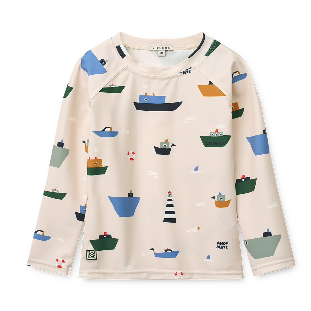 Haut de maillot de bain anti-UV Liewood « Noah » Boards/Light Sailing/Sandy