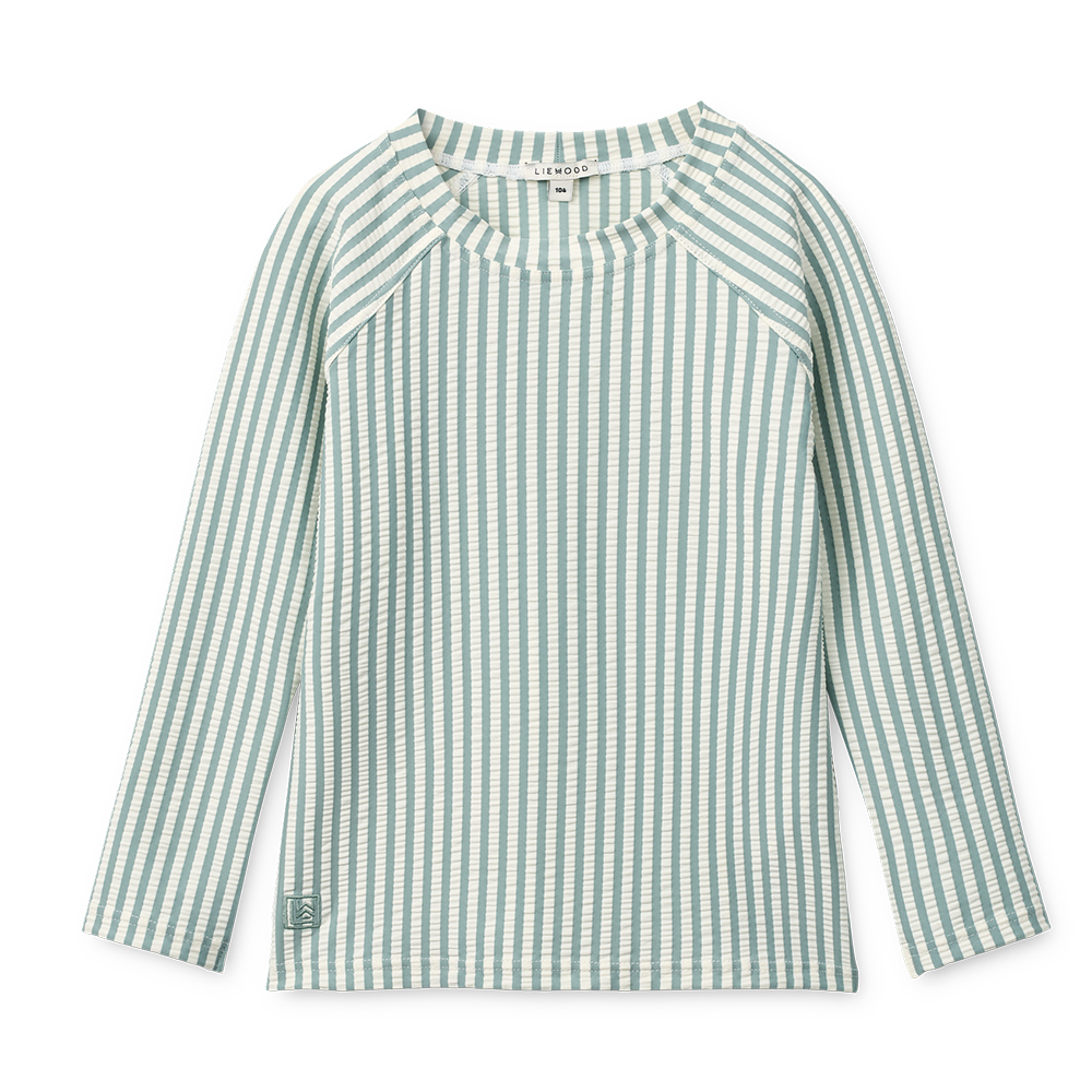 Liewood Seersucker UV Swim Shirt 'Noah' Peppermint/Sandy