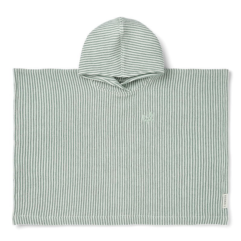 Liewood Bade-Poncho 'Paco' Stripe  Peppermint/Creme de la Creme