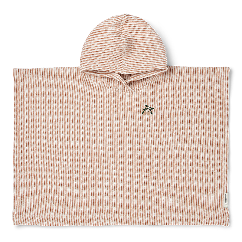 Liewood Bade-Poncho 'Paco' Stripe Tuscany Rose/Creme de la Creme