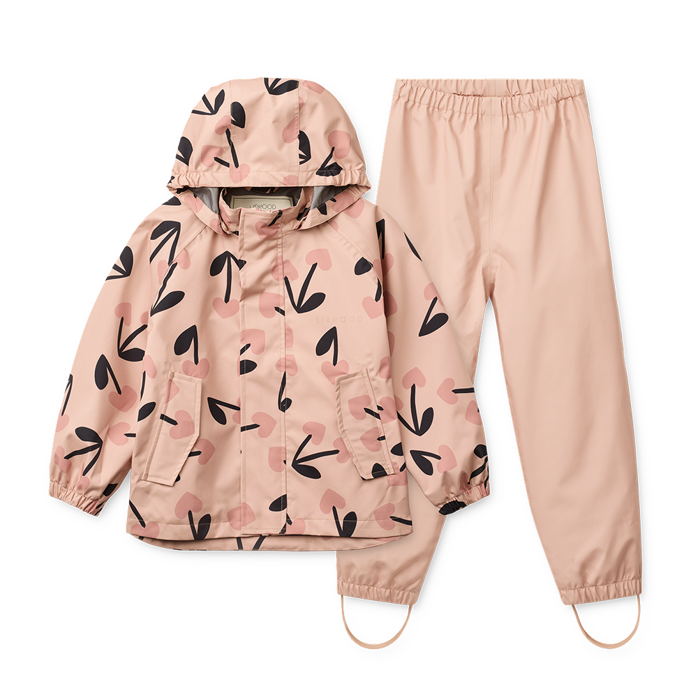 Liewood Ensemble imperméable « Pedia » Mega Cherry Heart/Rosey Mix