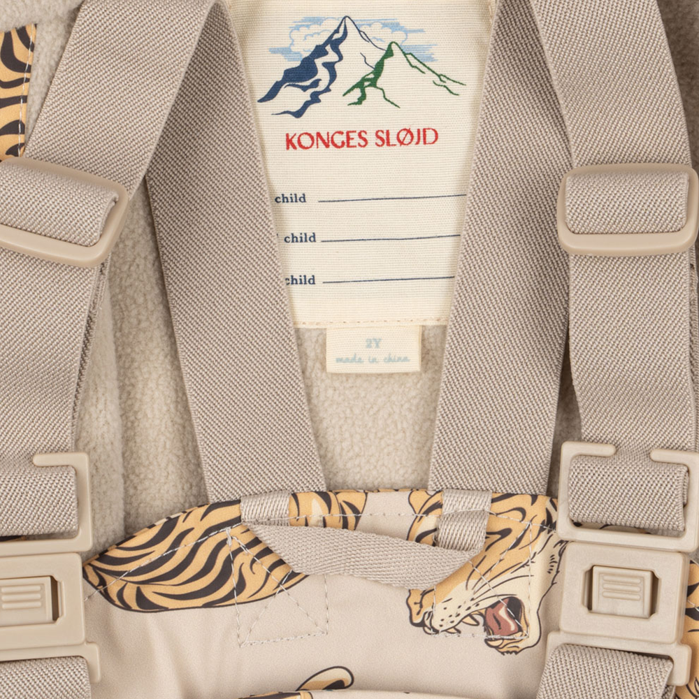 Konges Sløjd  Gefüttertes Regenjacke/-hose Set 'Rainy Palme' Panthera Beige