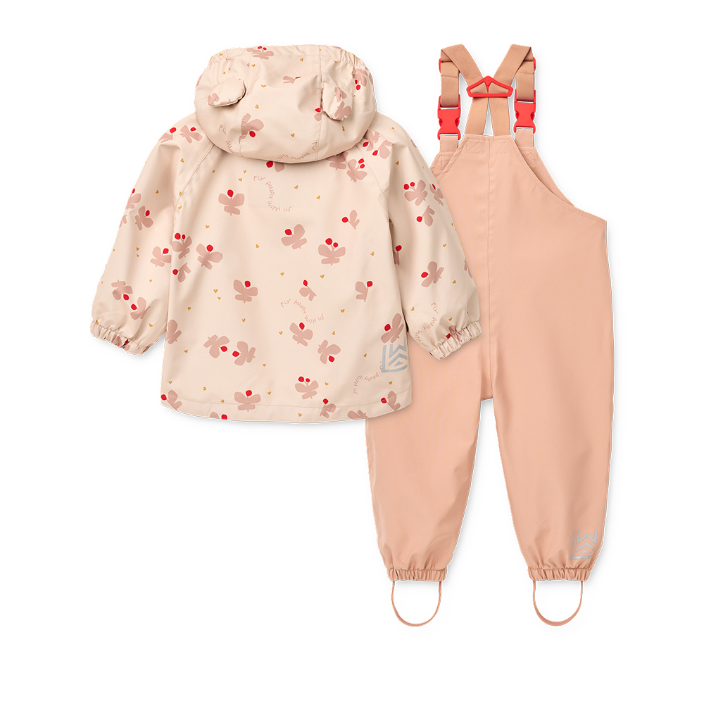 Liewood Rain Jacket/Pants Set 'Manu' Butterfly/Apple Blossom