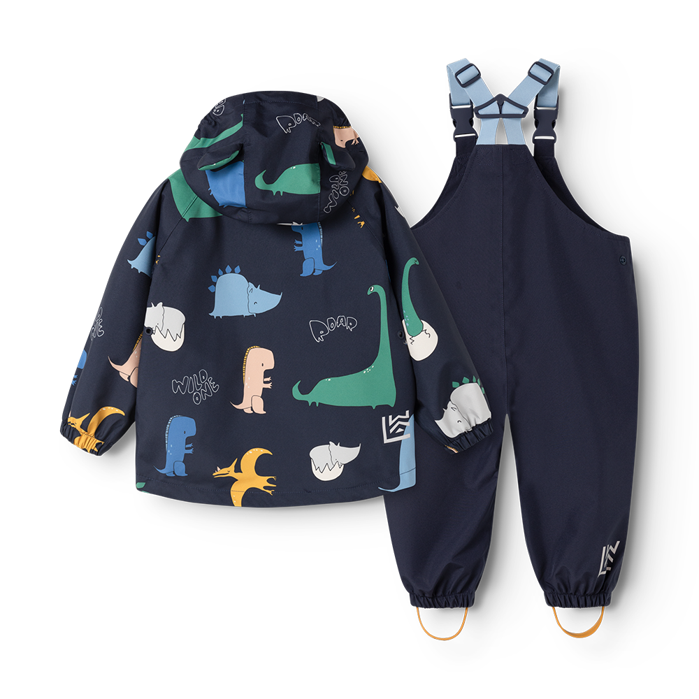 Liewood Rain Jacket/Pants Set 'Manu' Dino Roar/Classic Navy