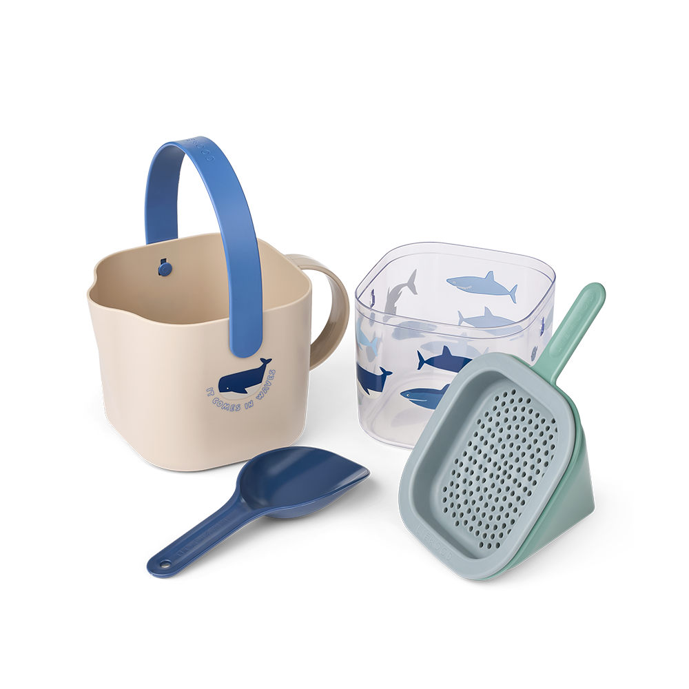 Liewood Sand Play Set 'Roald' Shark/Dove Blue