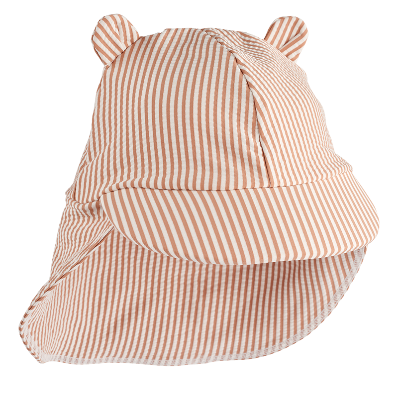 Liewood Chapeau de soleil UV en seersucker 'Senia' à rayures Toscane pâle/Crème de la Crème