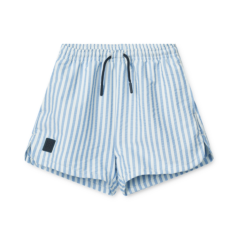 Liewood Seersucker UV-Badeshorts 'Aiden' Stripe Riverside/Creme de la Creme