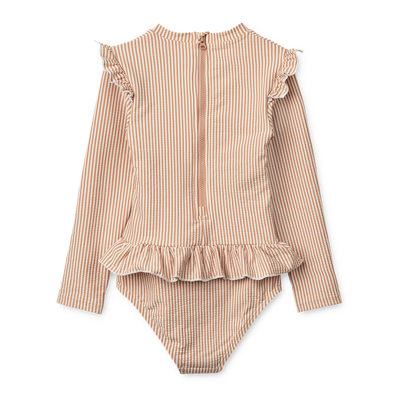 Liewood  Seersucker UV-Badeanzug 'Sille' Stripe Pale Tuscany/Creme de la Creme