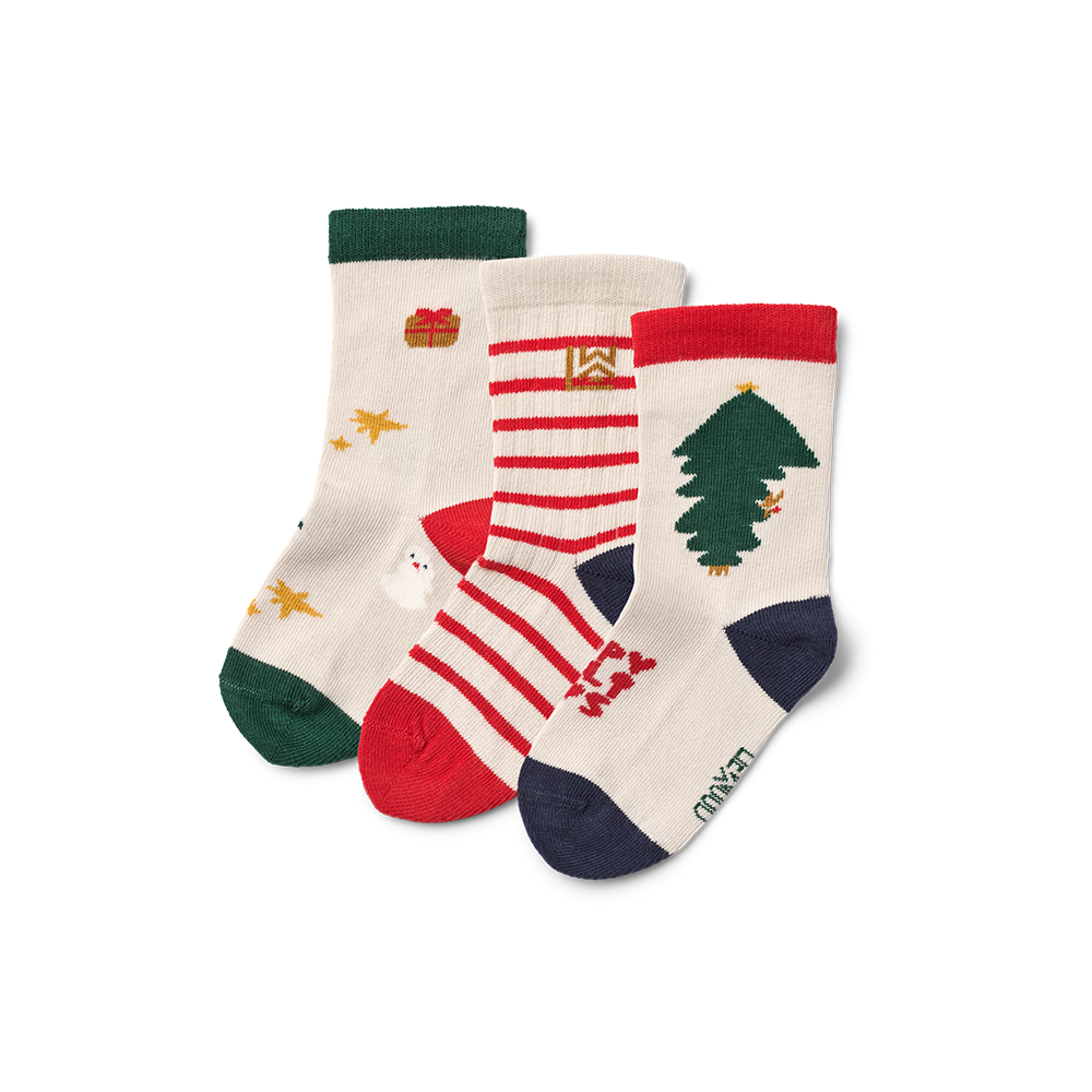 Liewood  Socken 'Silas' 3er Pack  Holiday/Sandy - Online MY SNOWFLAKE