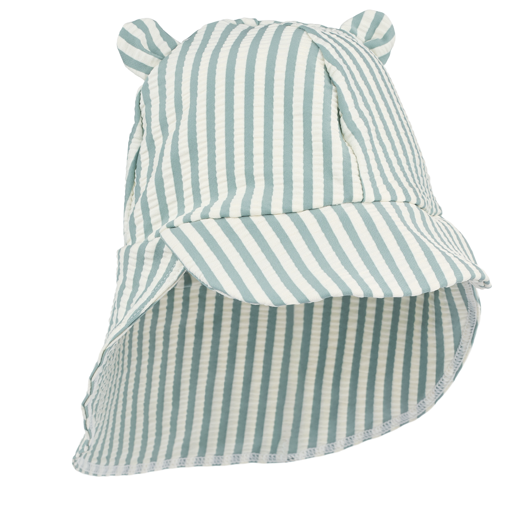 Chapeau de soleil UV Liewood Seersucker « Senia » Peppermint/Sandy
