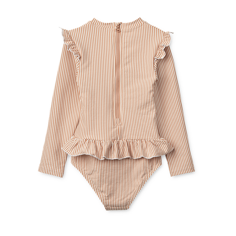 Liewood  Baby Seersucker UV-Badeanzug 'Sille' Stripe Pale Tuscany/Creme de la Creme