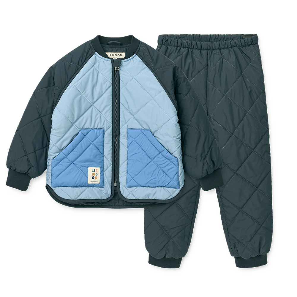 Liewood Thermo Jacket/Pants Set 'Zella' Beach Blue/Classic Navy Mix