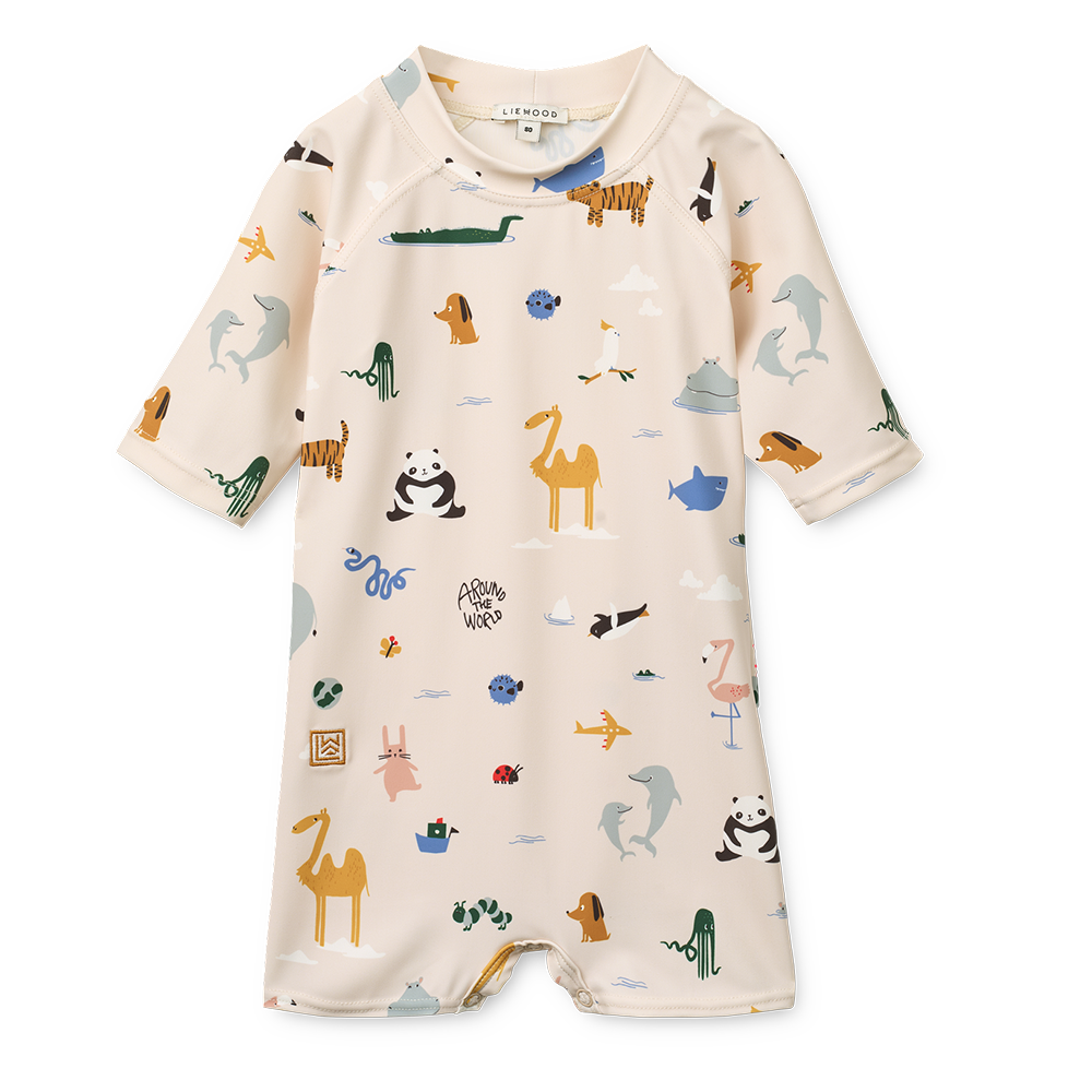 Liewood Baby Bade-Jumpsuit 'Thor' Around the World/Sandy