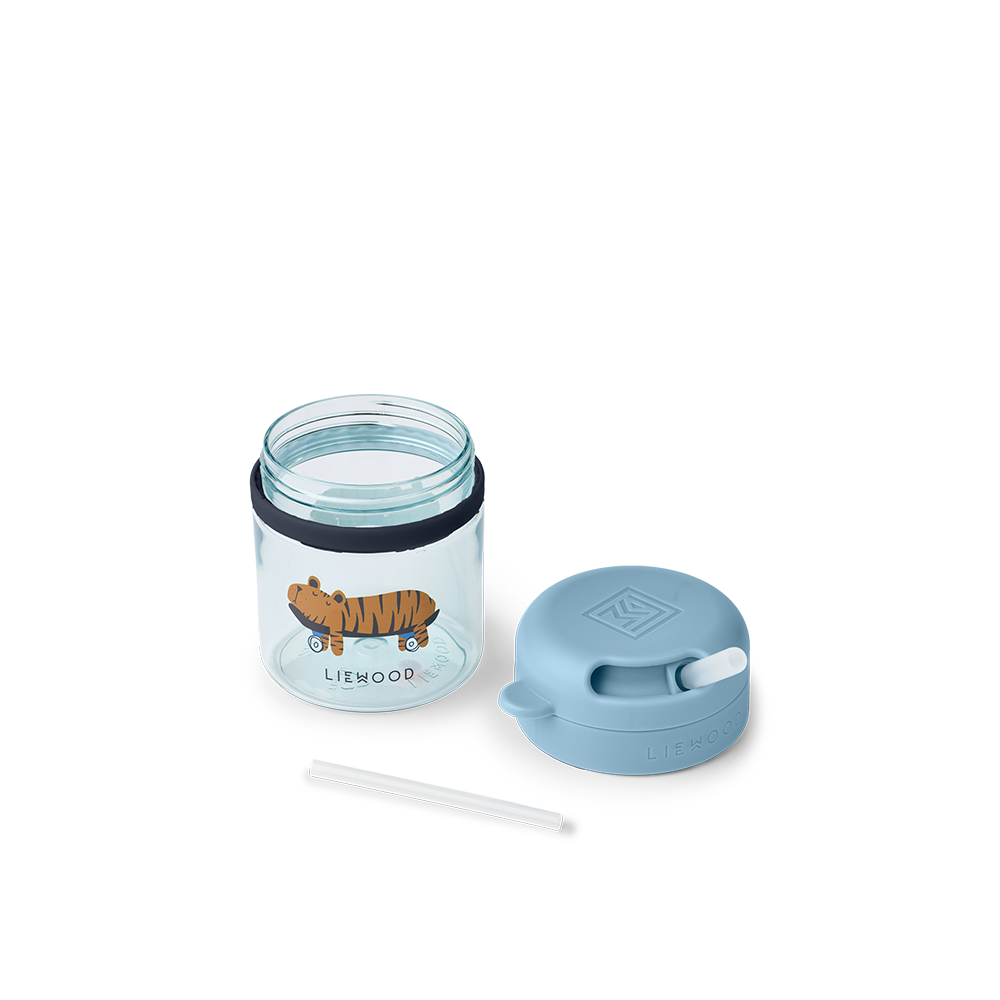 Liewood Trinkbecher mit Strohhalm 'Pavia' Fun Beach/Blue