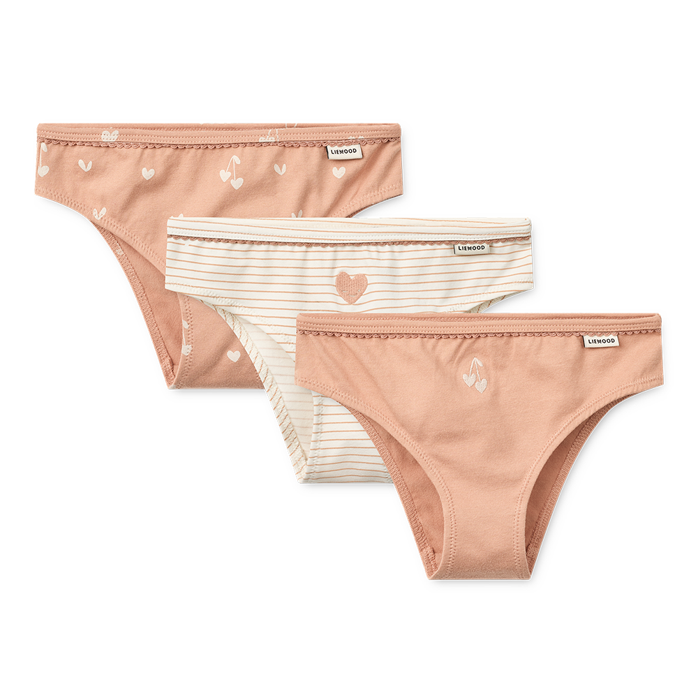 Liewood Unterwäsche 3er Set 'Aylin' Sweethearts/Pale Tuscany/Stripe/Heart Mix