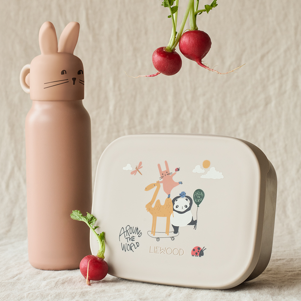 Liewood Drinking Bottle with Bunny Lid 'Falk' 350 ml Pale Tuscany