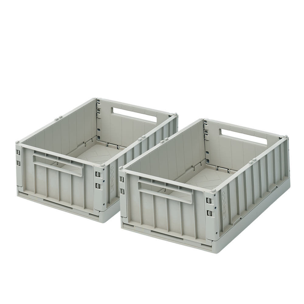 Liewood Lot de 2 caisses de rangement pliables Weston, taille M, coloris Dove Blue