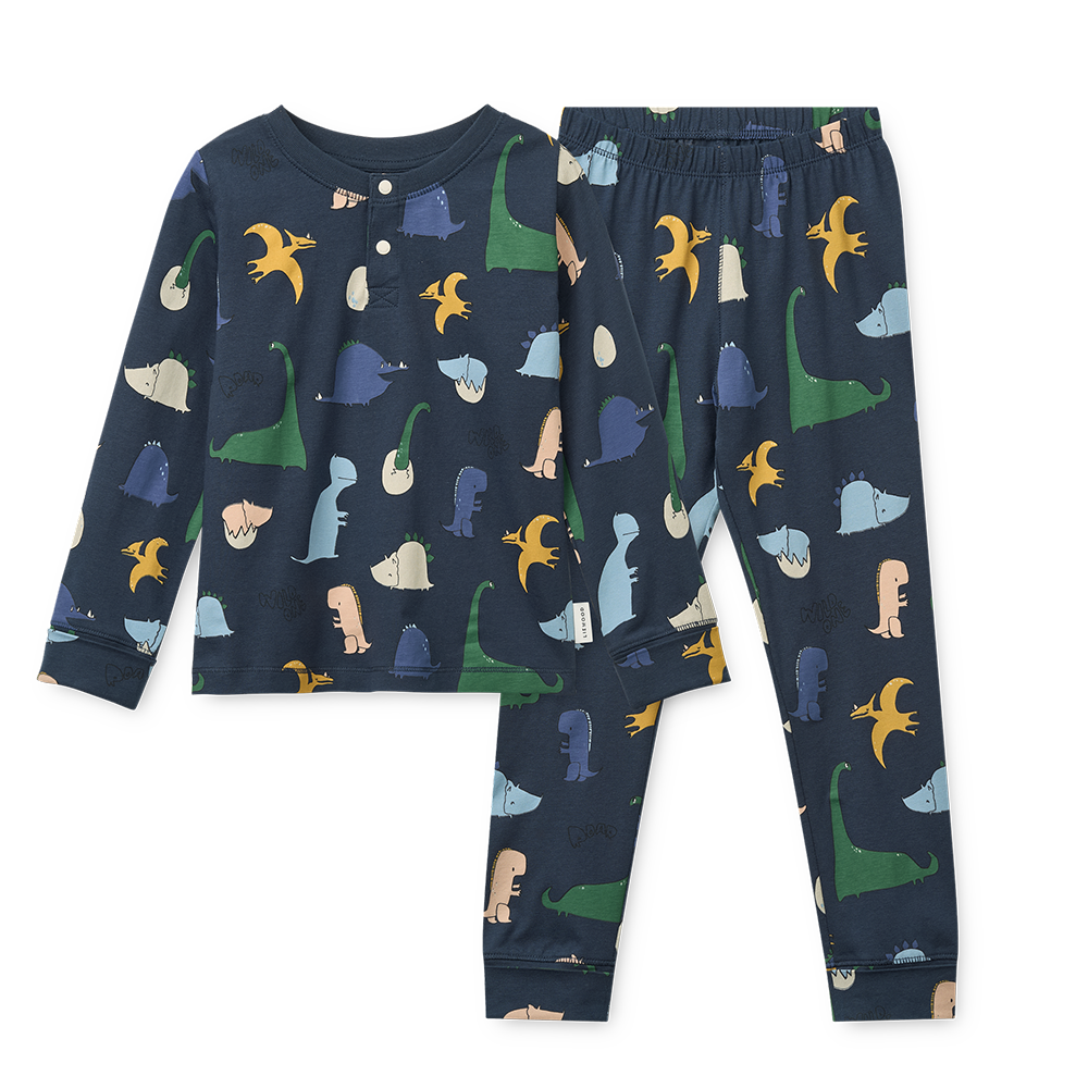 Liewood Schlafanzug Set 'Wilhelm' Dino Roar/Classic Navy