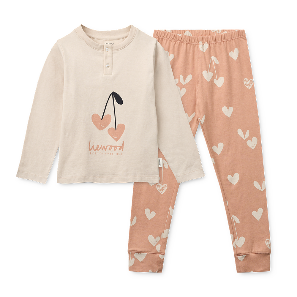 Liewood Pyjama Set 'Wilhelm' Heart/Sweetheart/Pale Tuscany/Mix