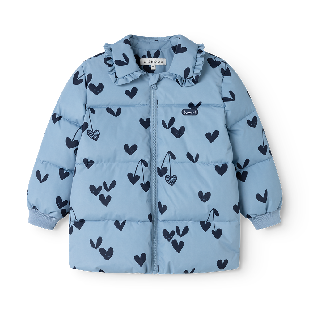 Liewood lange Winterjacke 'Anemone' Sweethearts/Beach Blue