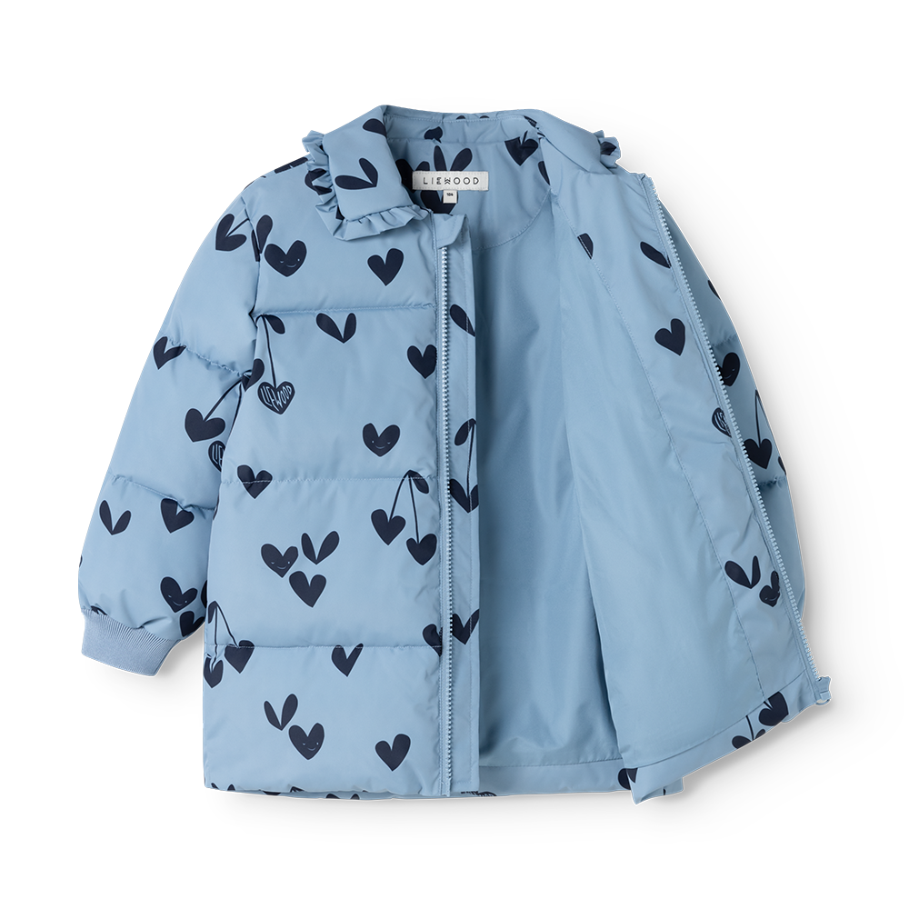 Liewood lange Winterjacke 'Anemone' Sweethearts/Beach Blue