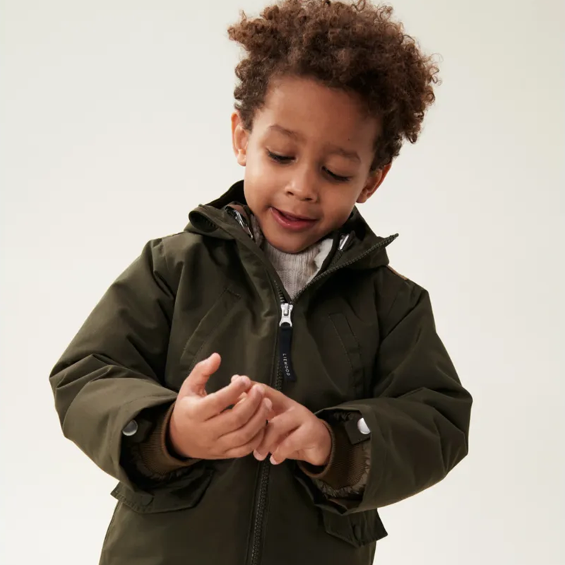 Liewood Wendbare Winterjacke 'Timber' Army Brown Multi Mix - Online MY SNOWFLAKE