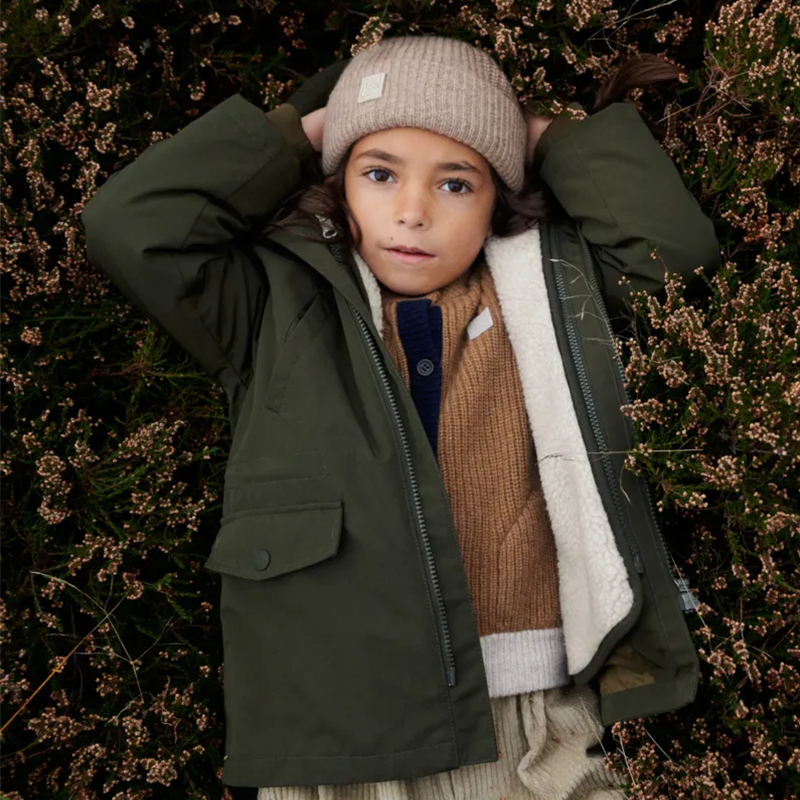 Liewood Wendbare Winterjacke 'Timber' Army Brown Multi Mix - Online MY SNOWFLAKE