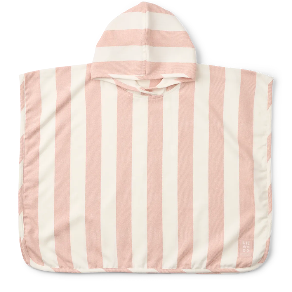 Liewood Bade-Poncho 'Zaco' Rose Blush/Creme de la Creme