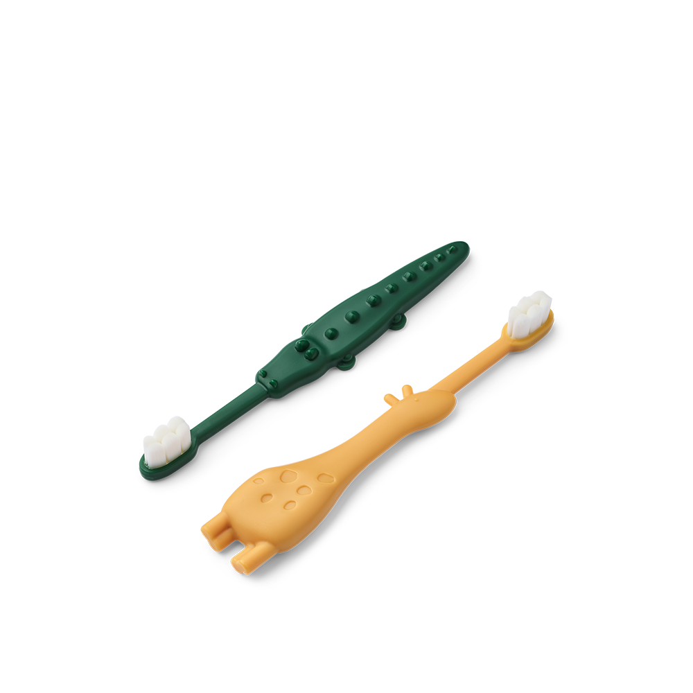 Liewood Toddler Toothbrush 2-pack 'Fabio' Yellow Mellow/Garden Green