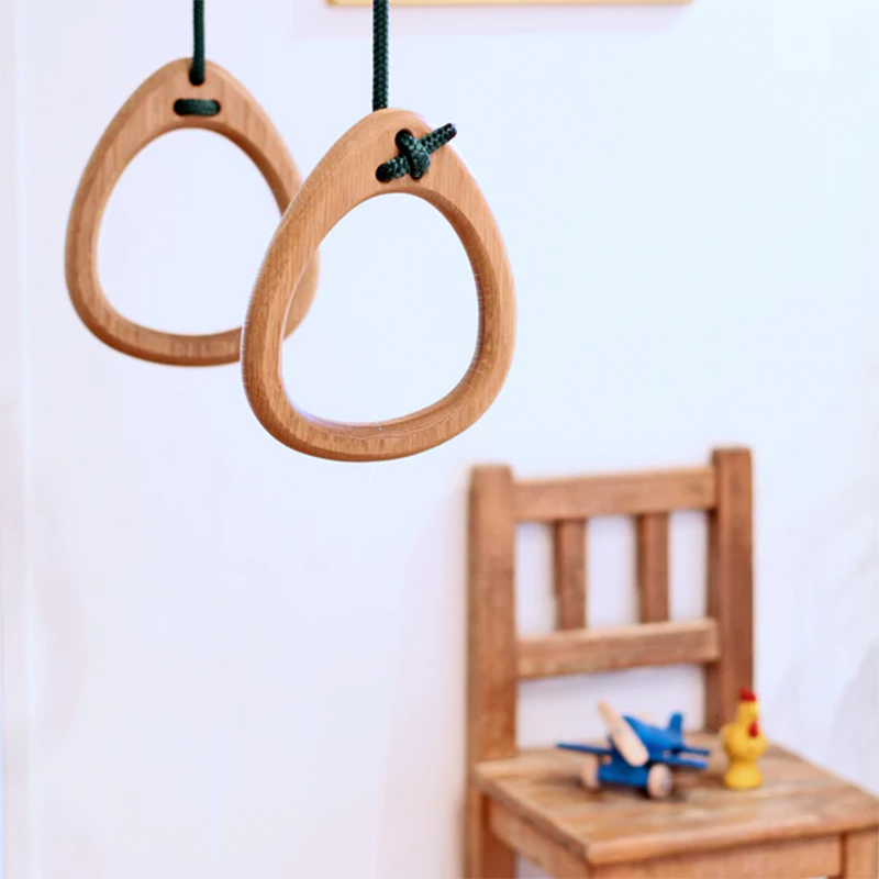 Lillagunga Gymnastic Rings 'Rings' Oak/Green