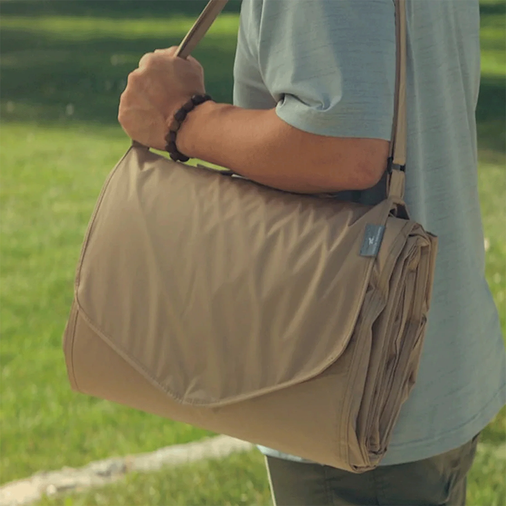 Little Unicorn  Picknickdecke Extra Big  'Buffalo Check' Beige