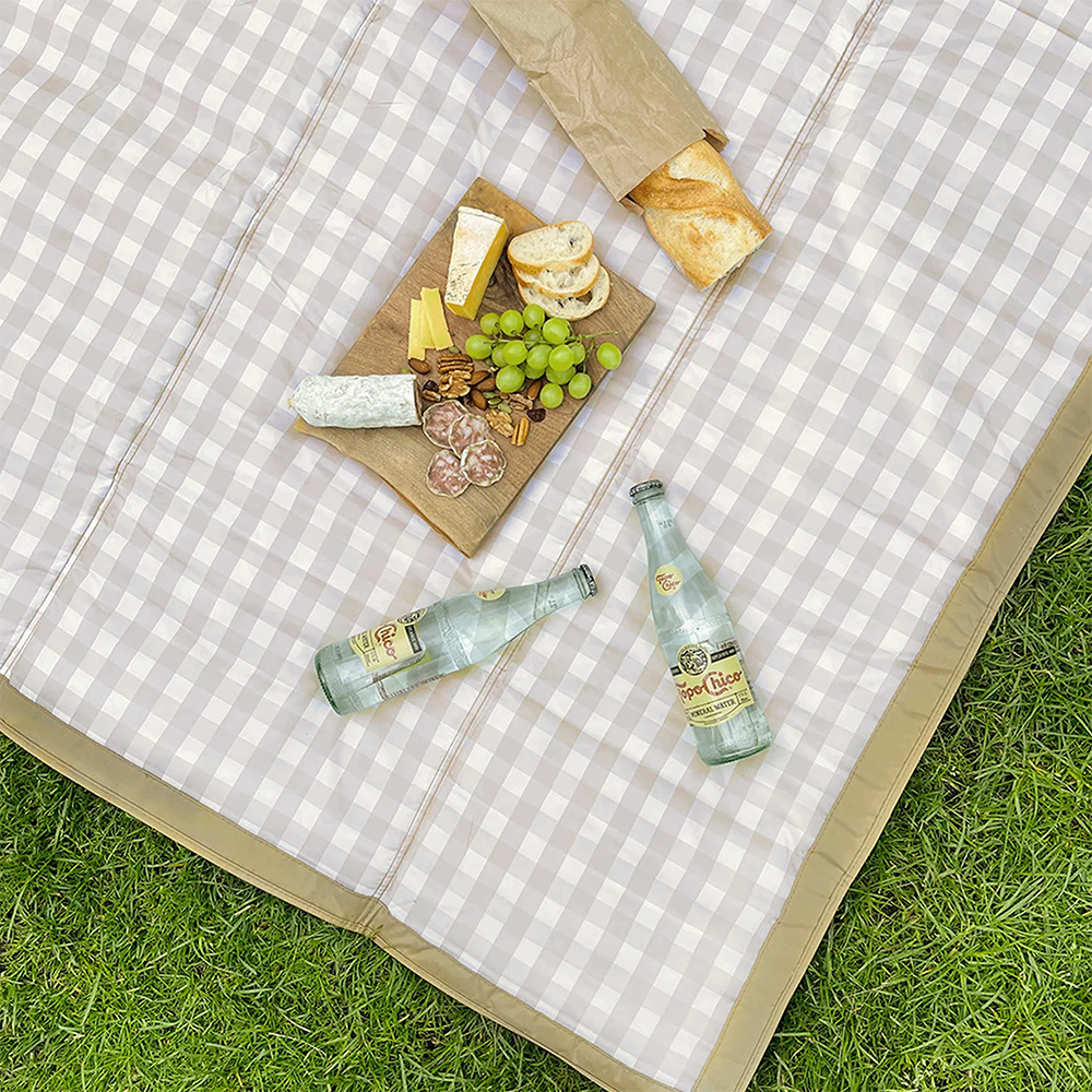 Little Unicorn  Picknickdecke Extra Big  'Buffalo Check' Beige