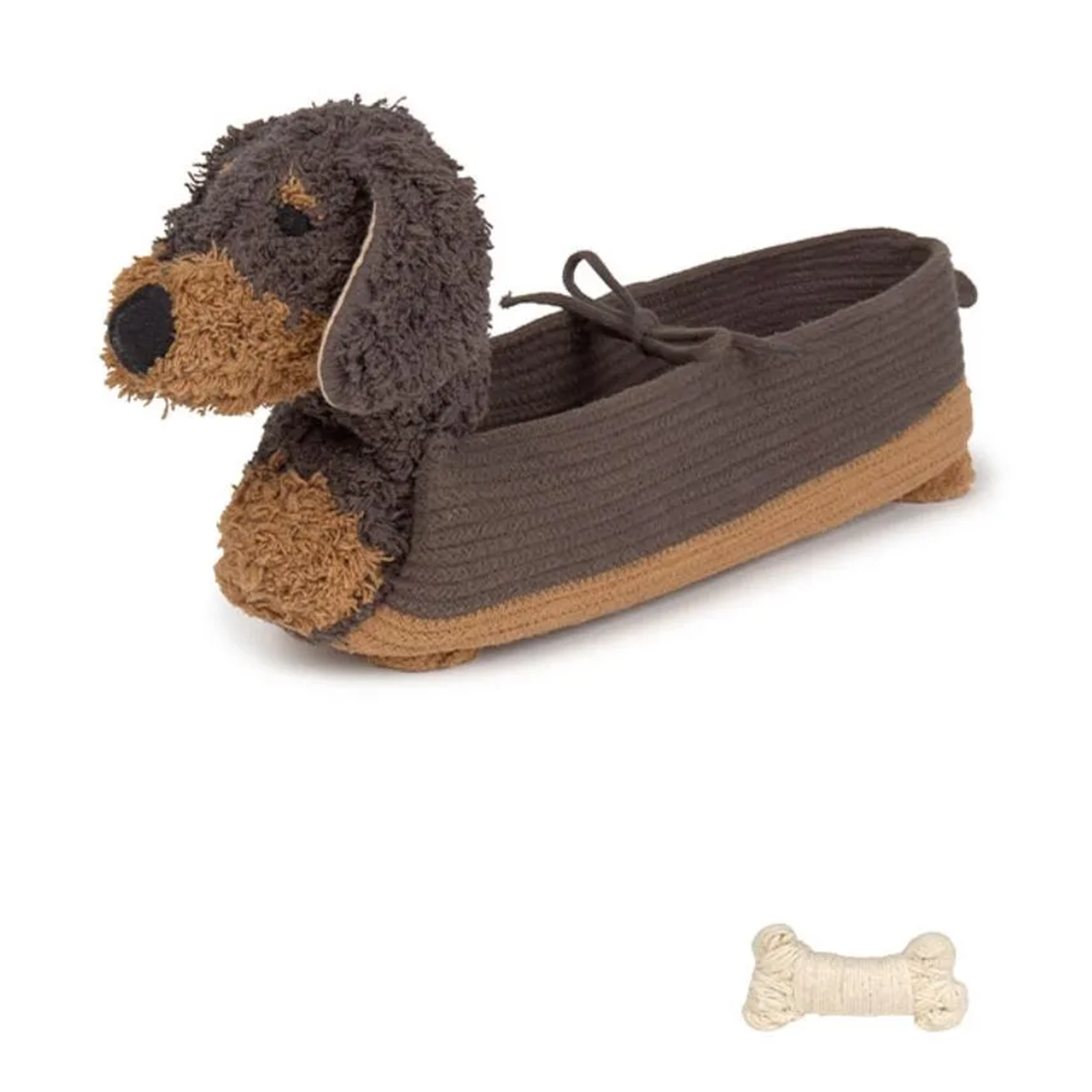 Lorena Canals Aufbewahrungskorb 'Dog Sparky' Dark Brown