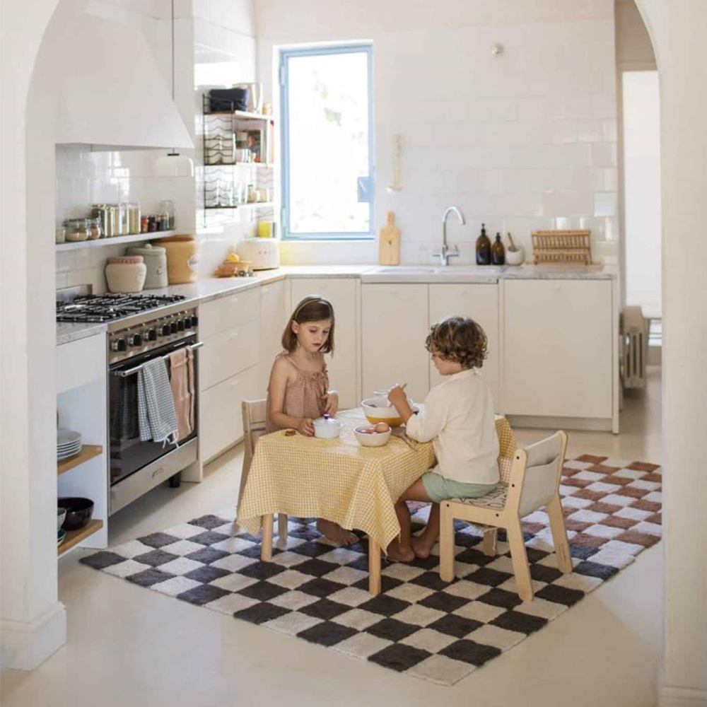 Lorena Canals Washable Cotton Rug 'Kitchen Tiles' Grey
