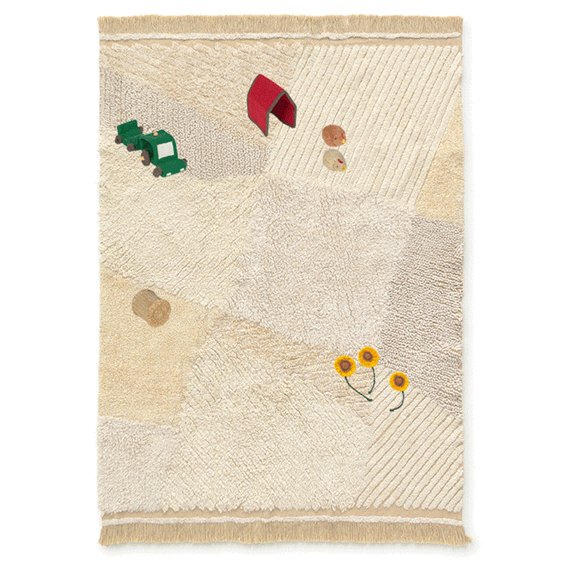 Lorena Canals waschbarer Spielteppich 'Farm Fields' Natural