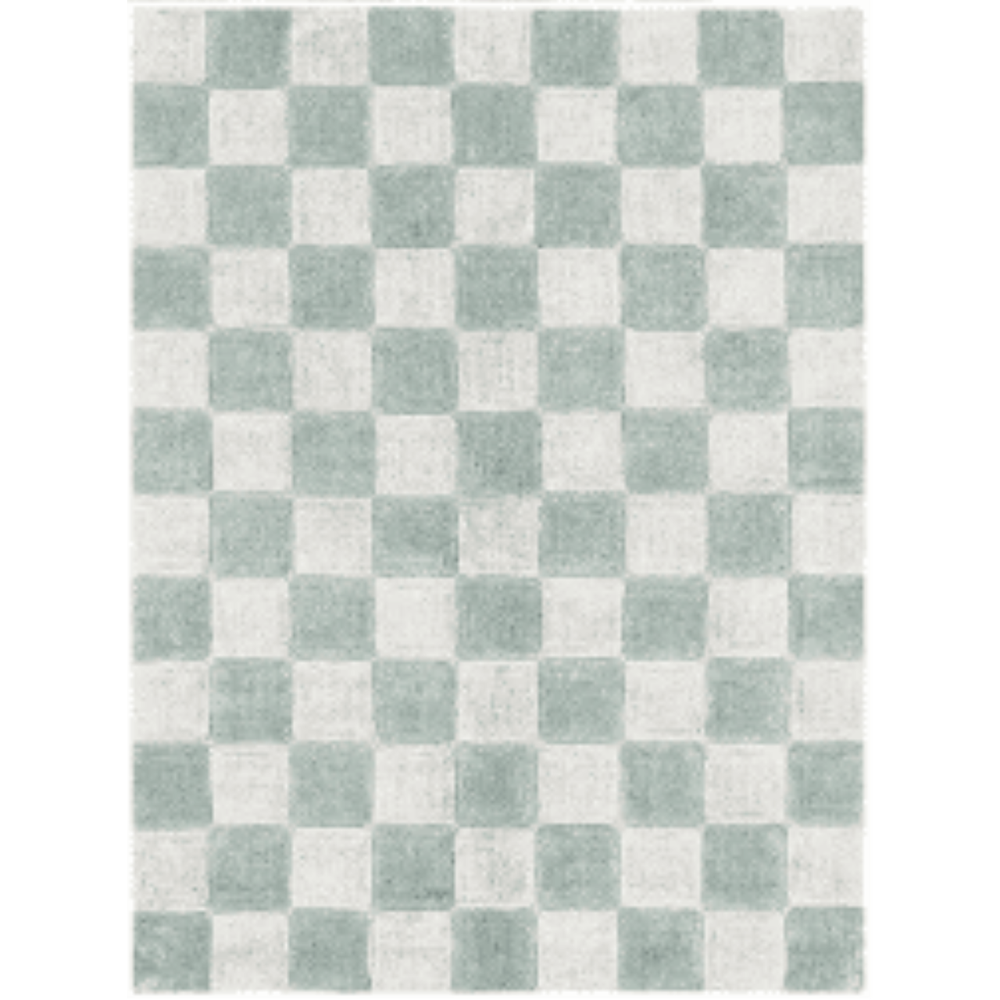 Lorena Canals Washable Cotton Rug 'Kitchen Tiles' Blue Sage