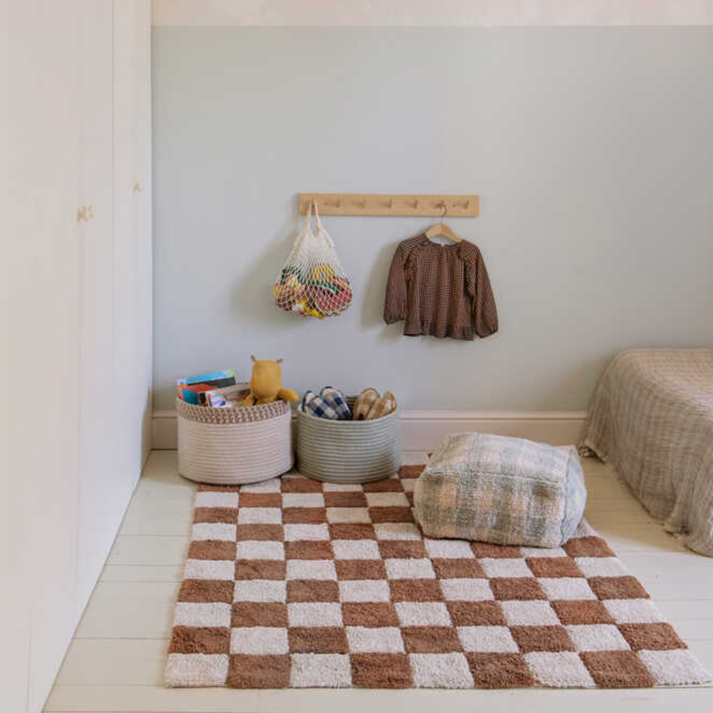 Lorena Canals Washable Cotton Rug 'Kitchen Tiles' Toffee