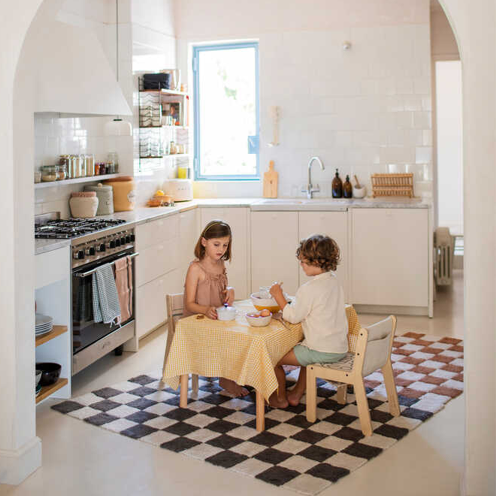 Lorena Canals Washable Cotton Rug 'Kitchen Tiles' Toffee