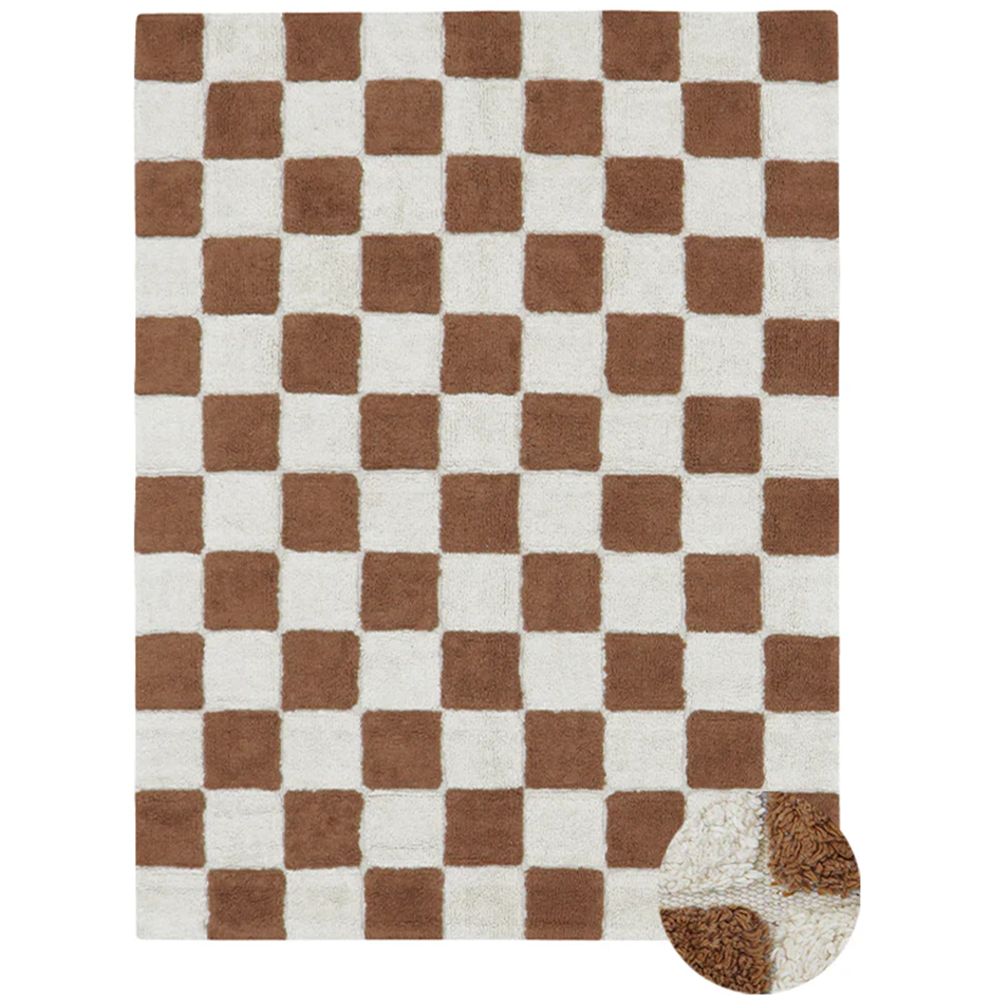 Lorena Canals Washable Cotton Rug 'Kitchen Tiles' Toffee