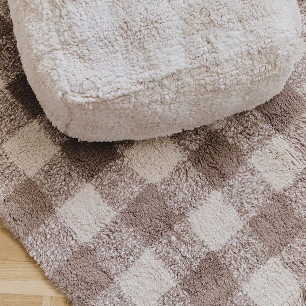 Lorena Canals waschbarer Baumwollteppich 'Vichy' Maron - Online MY SNOWFLAKE
