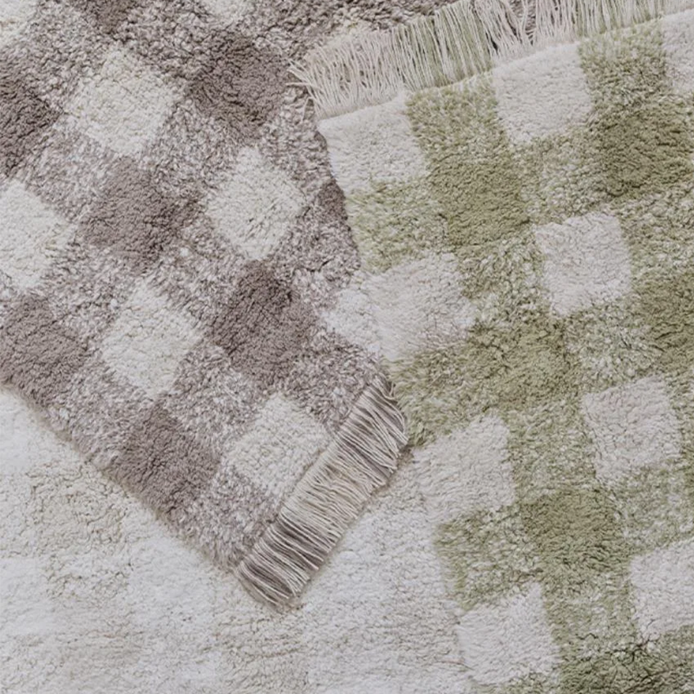 Tapis lavable en coton Lorena Canals 'Vichy' Matcha