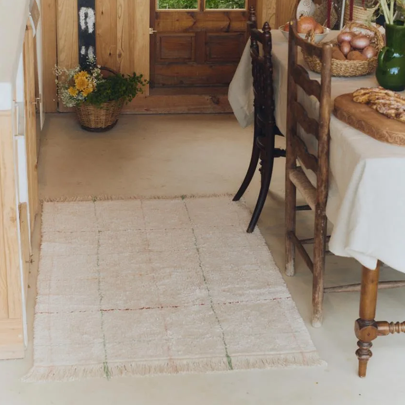 Lorena Canals waschbarer Baumwollteppich mit Streifen Natural