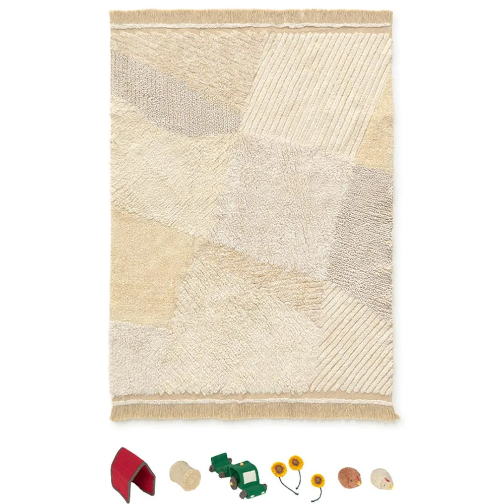 Lorena Canals waschbarer Spielteppich 'Farm Fields' Natural