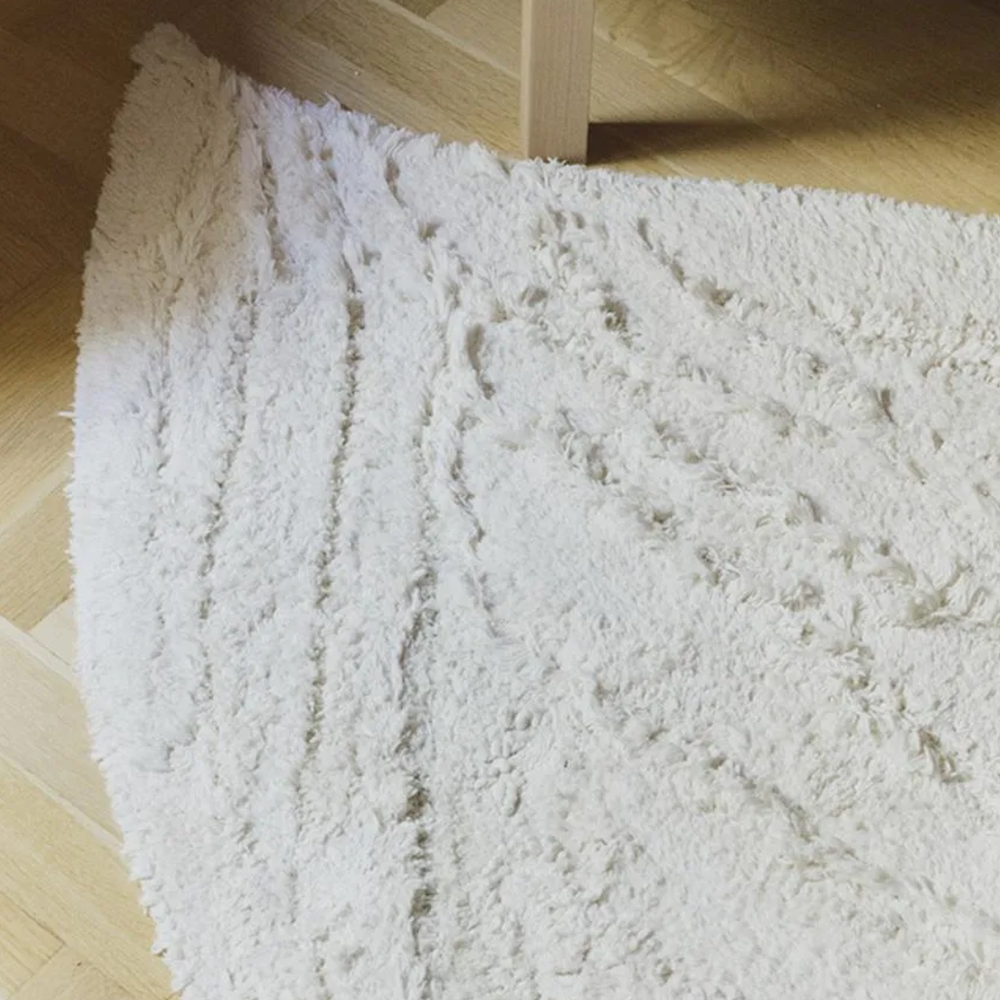 Tapis lavable en coton Lorena Canals « Swan » Ivoire