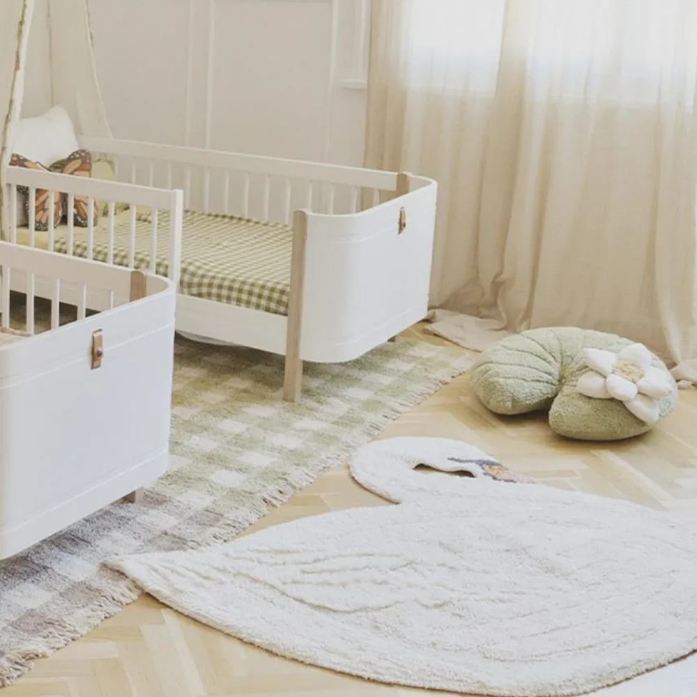 Tapis lavable en coton Lorena Canals « Swan » Ivoire
