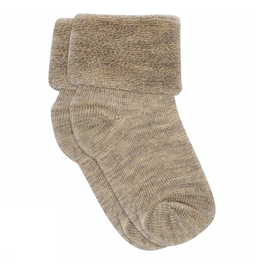 MP Denmark  Babysocken aus Wolle Light Brown Melange - Online MY SNOWFLAKE