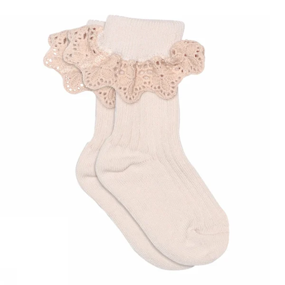 MP Denmark Babysocken mit Rüschen 'Lisa' Cherry Blossom - Online MY SNOWFLAKE