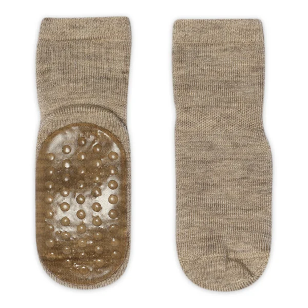MP Denmark Antirutsch-Socken aus Wolle Light Brown Melange - Online MY SNOWFLAKE