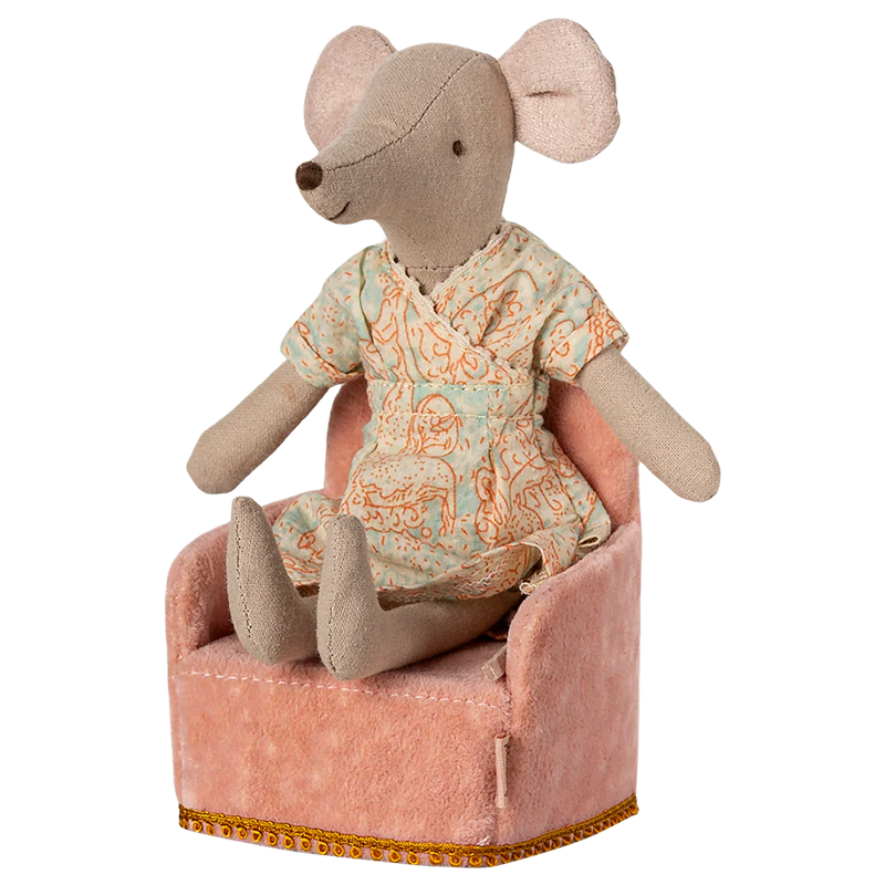 Fauteuil pliable Maileg « Souris » Rose
